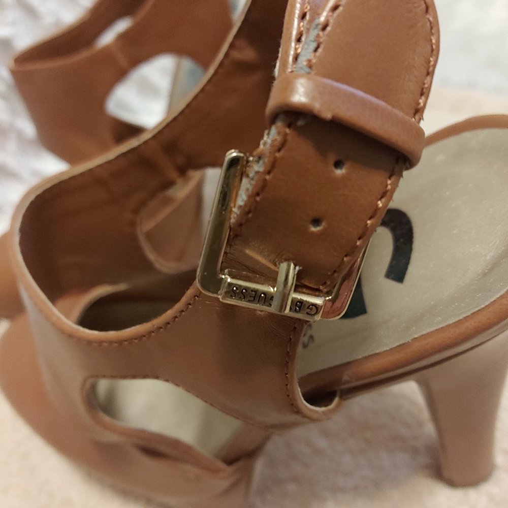 GUESS Cognac Platform Cage Roundtoe Heels - Picture 3 of 6
